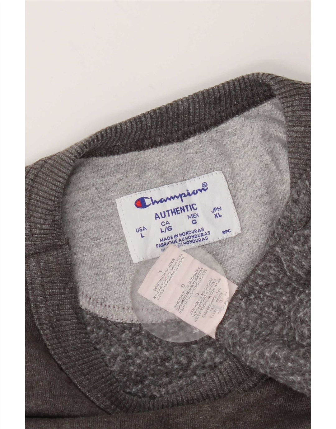 Felpa da uomo Champion Maglione grande in cotone grigio