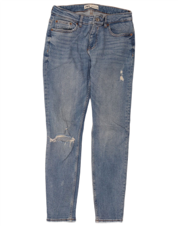 Jeans skinny effetto invecchiato Zara da donna EU 40 medio W30 L28 blu