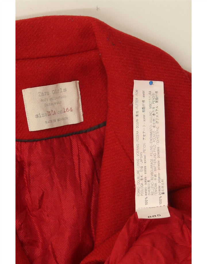 Cappotto Zara Bambina 13-14 Anni Acetato Rosso