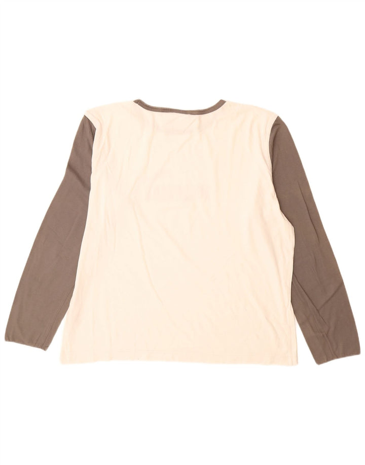 Puma Maglietta grafica da uomo a maniche lunghe XL in cotone color block bianco