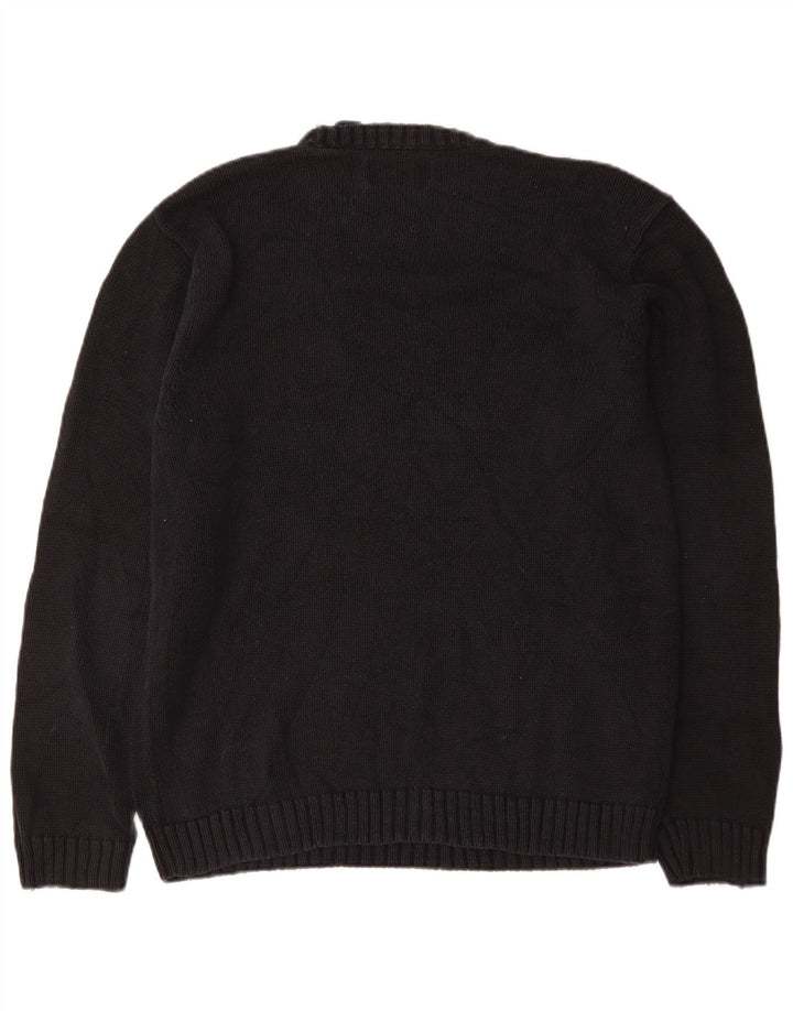 Maglione da uomo girocollo Chaps in cotone nero medio