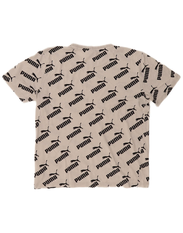 T-shirt grafica da uomo Puma Top Small in cotone bianco