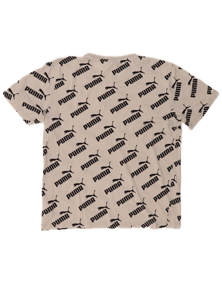 T-shirt grafica da uomo Puma Top Small in cotone bianco