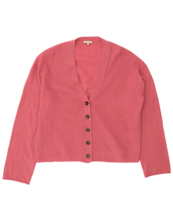 Maglione cardigan da donna Jigsaw UK 14 Lana rosa medio