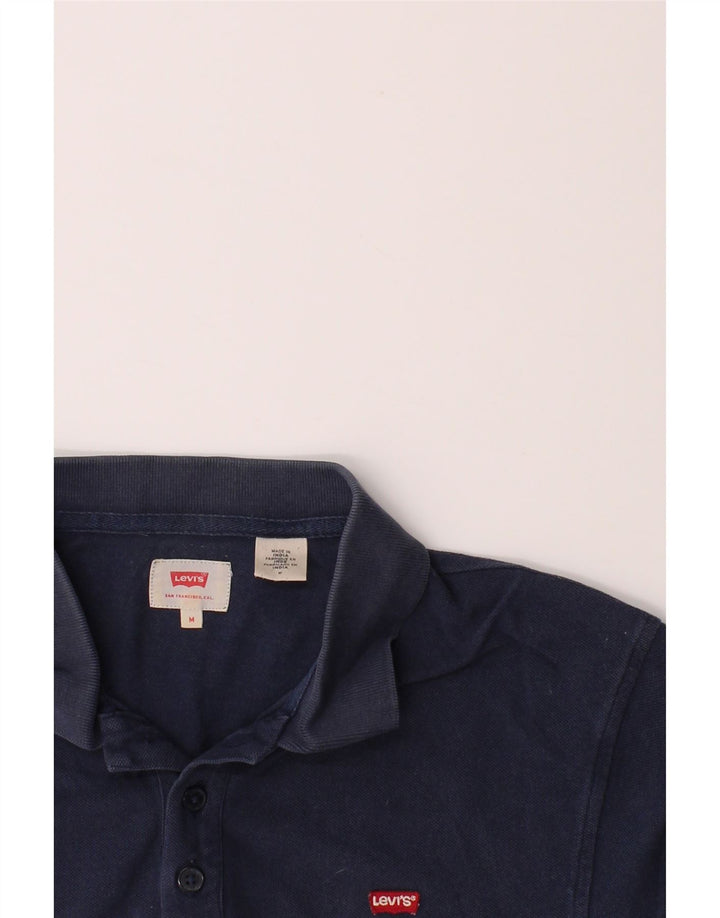LEVI'S Mens Polo Shirt Medium Navy Blue Cotton Vintage Levi's and Second-Hand Levi's from Messina Hembry 