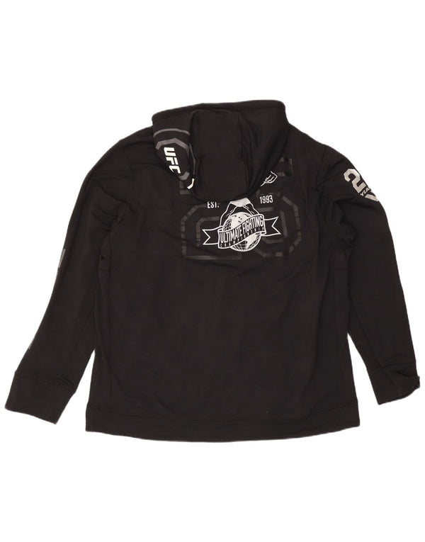 Felpa con cappuccio con zip grafica da uomo Reebok 2XL nylon nero