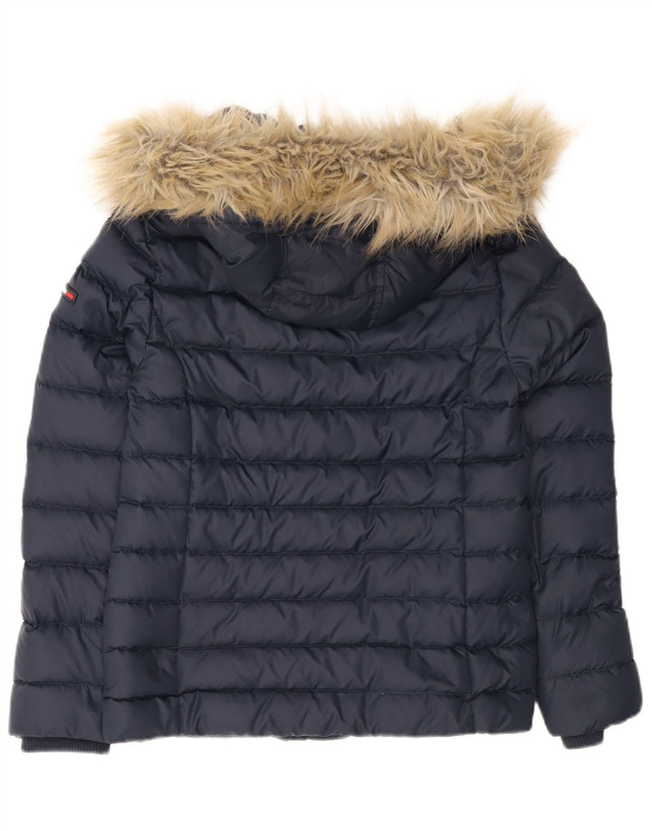 Giacca imbottita con cappuccio da donna Tommy Hilfiger UK 12 medio poliestere blu navy