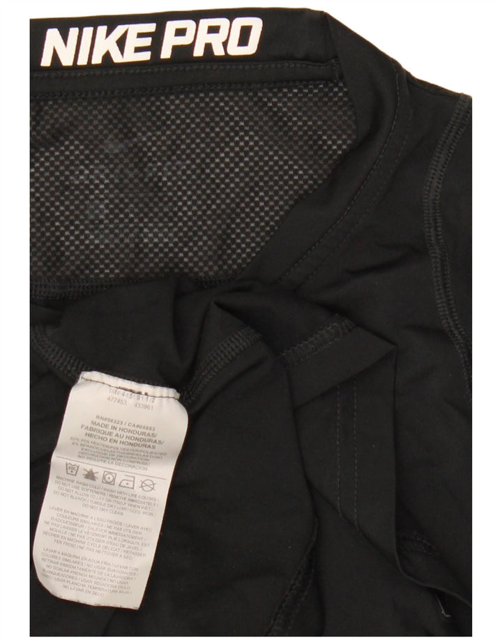 Top Nike Dri Fit Graphic da uomo a maniche lunghe, piccolo, in poliestere nero