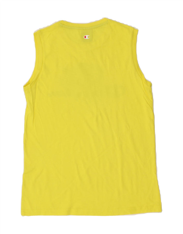 CHAMPION Boys Graphic Vest Top 11-12 Years Large Yellow Vintage Champion and Second-Hand Champion from Messina Hembry 