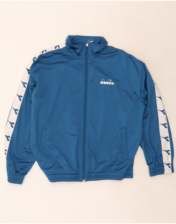 Giacca da tuta grafica da uomo Diadora UK 40 Large Blue Colourblock