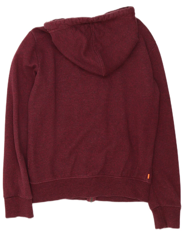 Maglione con cappuccio e zip da uomo Superdry piccolo in cotone screziato bordeaux