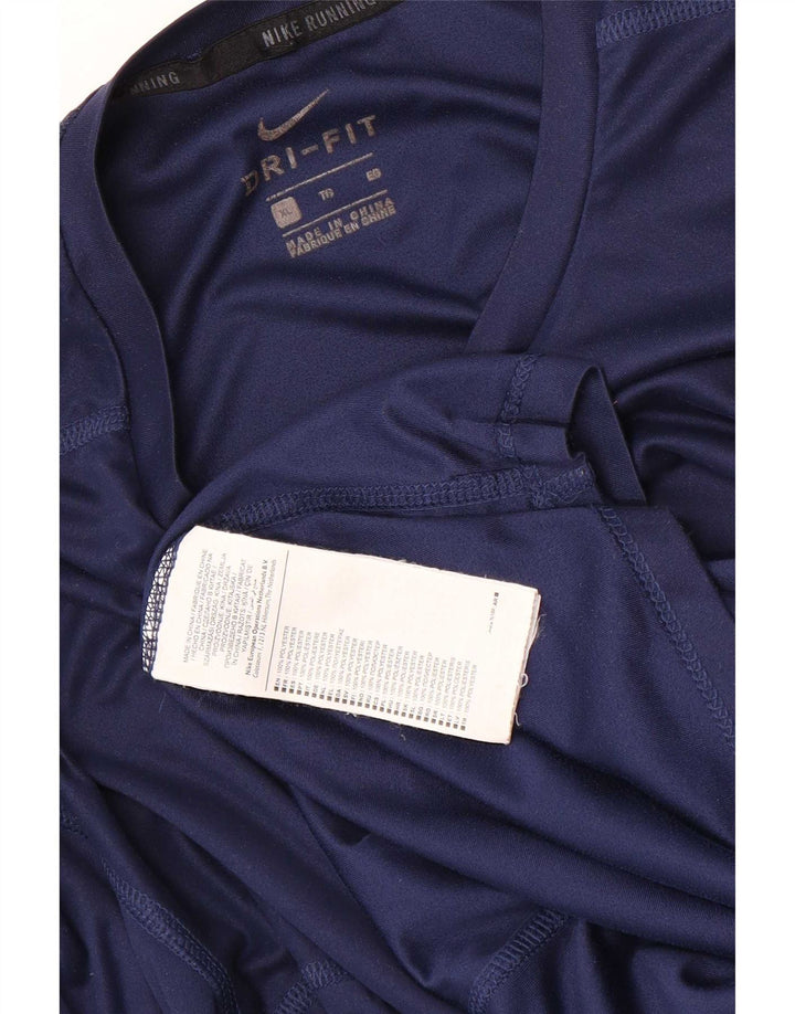 Top Nike Dri Fit da uomo a maniche lunghe XL blu navy in poliestere