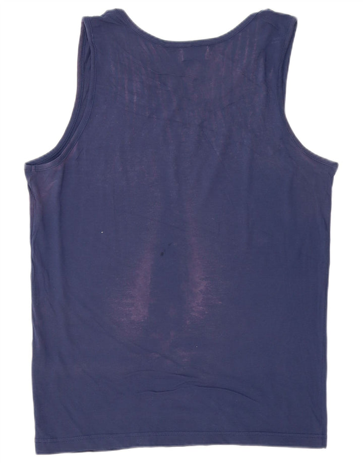 Canotta grafica da uomo Kappa grande in cotone blu navy