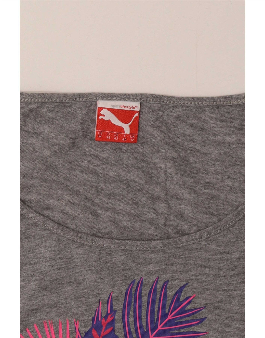 T-shirt grafica da donna Puma UK 12 Grigio medio