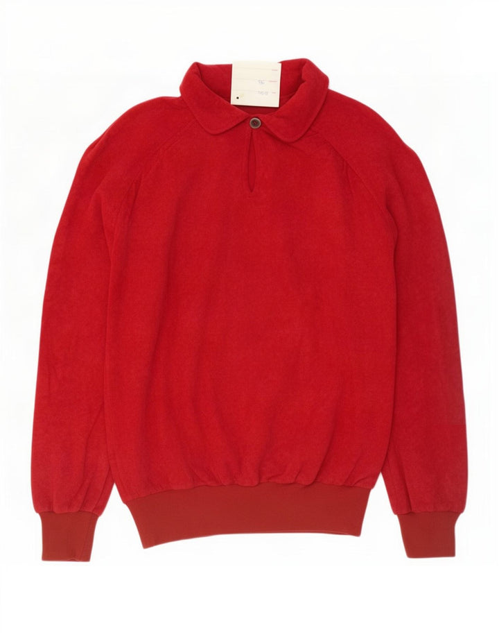 Polo vintage da donna a maniche lunghe EU 38 rossa media