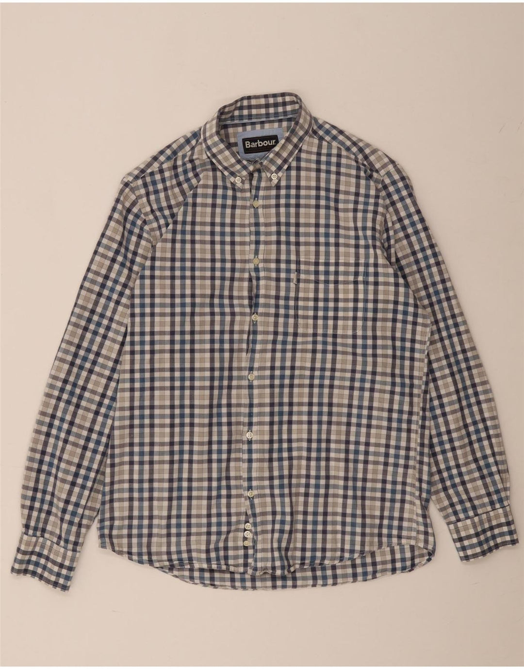 Camicia da uomo Barbour a quadretti blu medio