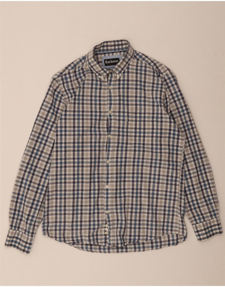 Camicia da uomo Barbour a quadretti blu medio