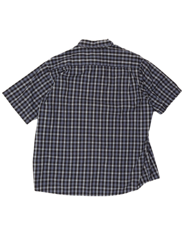 Camicia a maniche corte da uomo Lee 2XL in cotone a quadri blu navy
