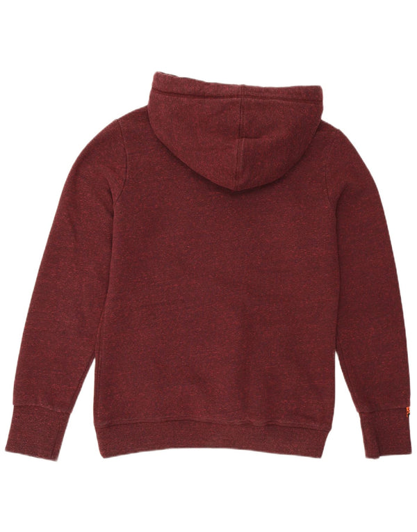 Felpa con cappuccio grafica da donna Superdry UK 14 poliestere bordeaux medio