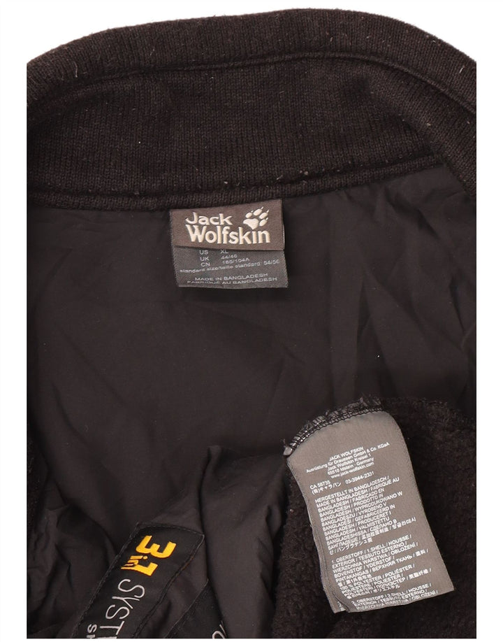 JACK WOLFSKIN Giacca in pile da uomo UK 44/46 XL Poliestere nero