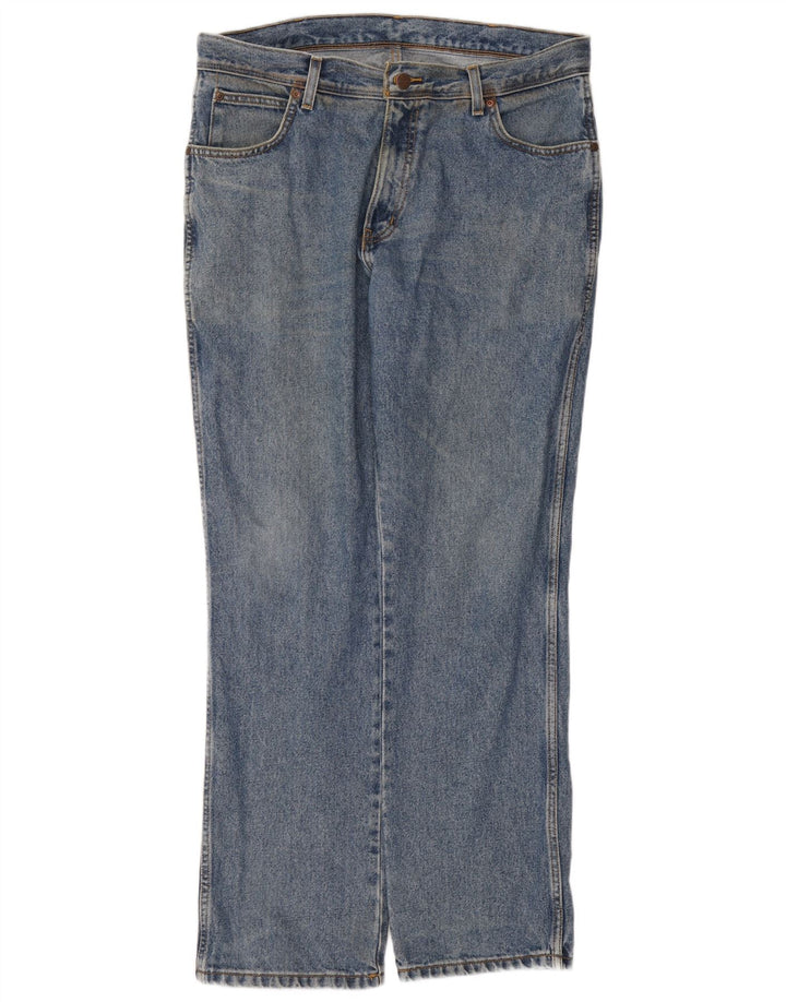 Jeans dritti da uomo Wrangler vestibilità regolare W36 L32 cotone blu