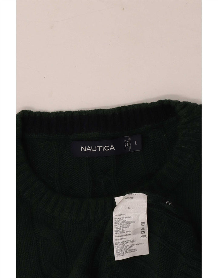 Maglione maglione girocollo da uomo Nautica grande cotone verde