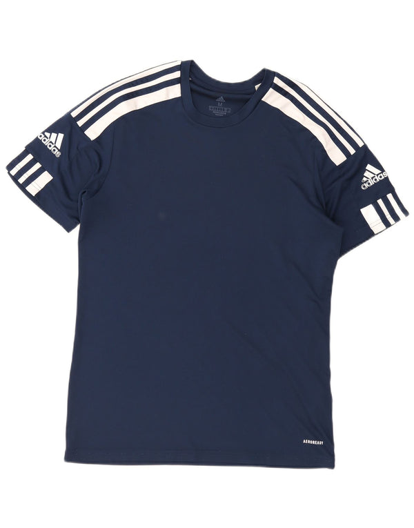T-shirt grafica Adidas Aeroready da uomo, color block medio blu navy