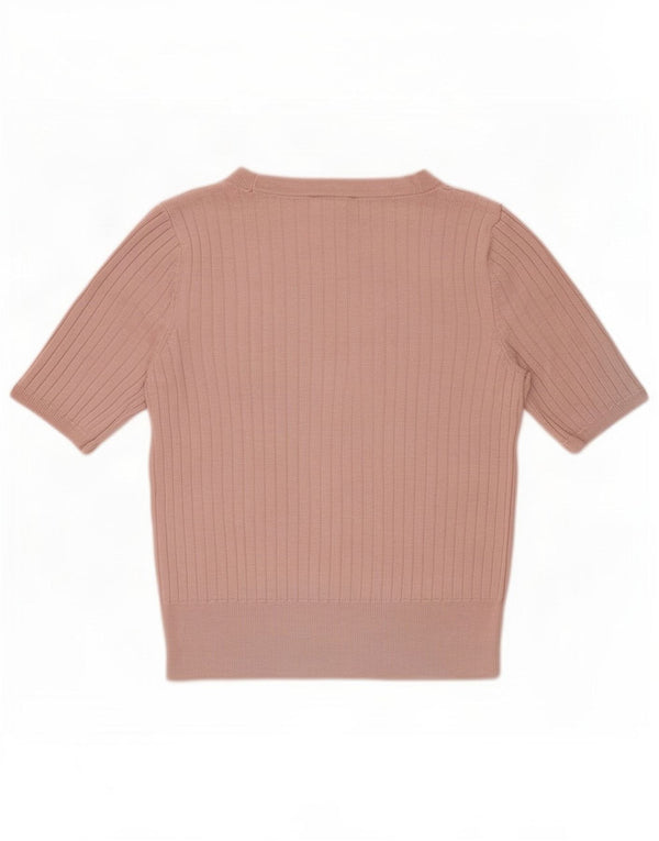 Marks & Spencer T-shirt corta da donna Top UK 10 Small Rosa Viscosa