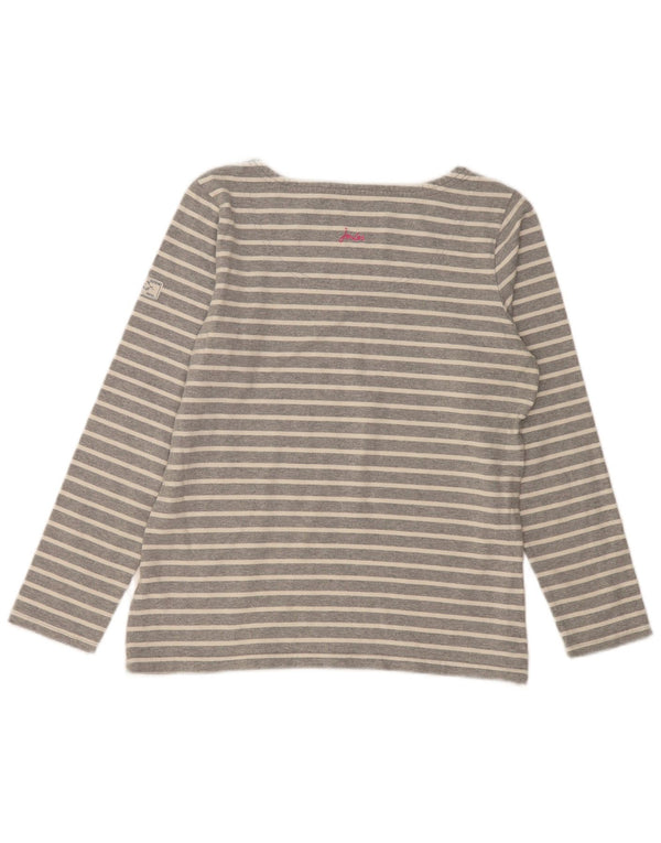 Joules Top da donna a maniche lunghe UK 12 Cotone a righe grigio medio