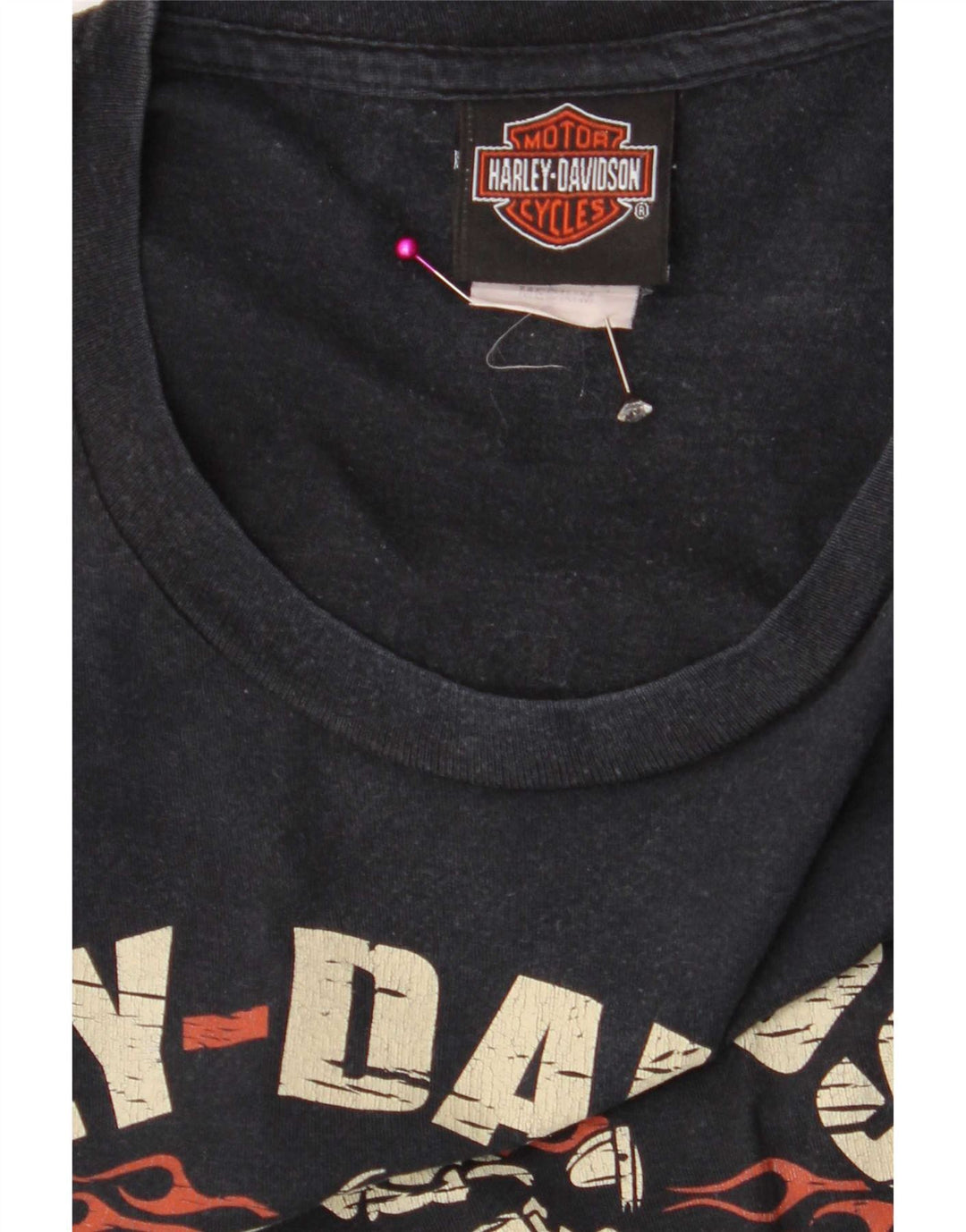 T-shirt grafica da uomo Harley Davidson Top in cotone blu navy medio