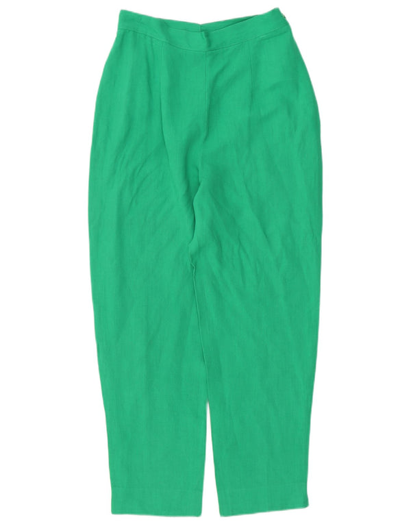 Pantaloni cropped a vita alta da donna vintage IT 46 Large W28 L26 Verde
