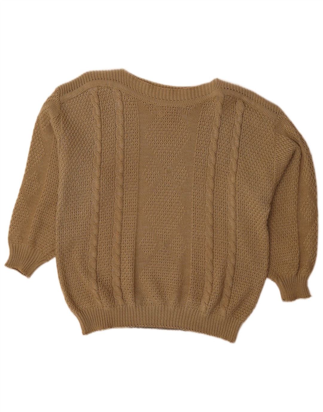Maglione vintage da donna oversize con scollo a barca EU 48 2XL Marrone