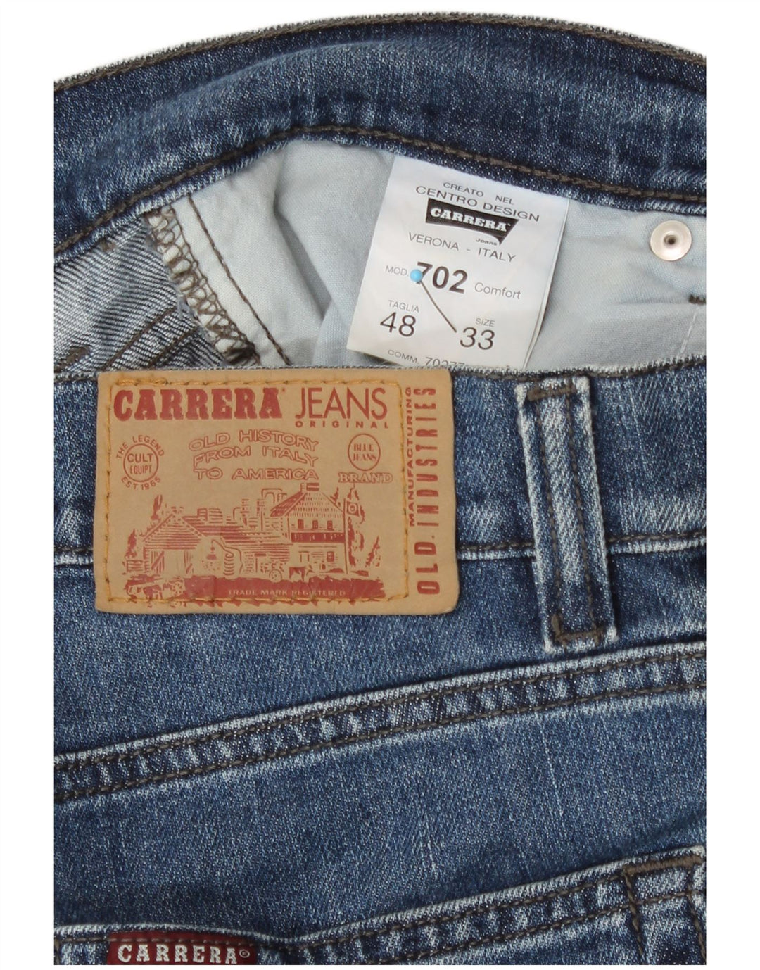 Jeans dritti da uomo Carrera 702 IT 48 medio W33 L30 cotone blu