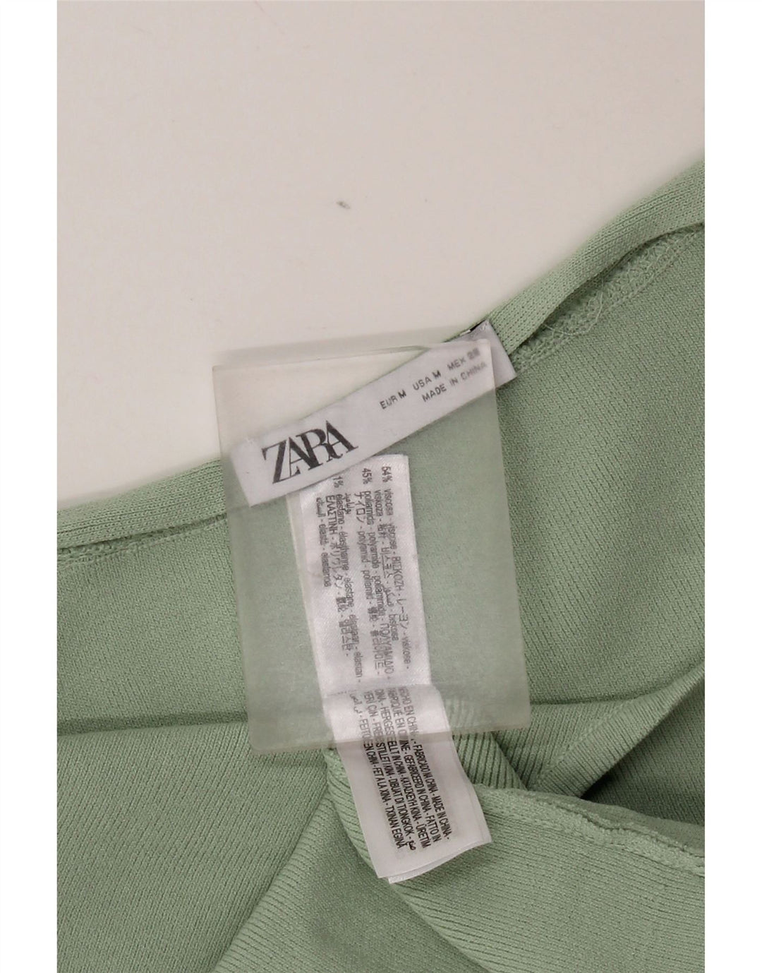 Abito senza spalline da donna Zara UK 12 Viscosa verde medio