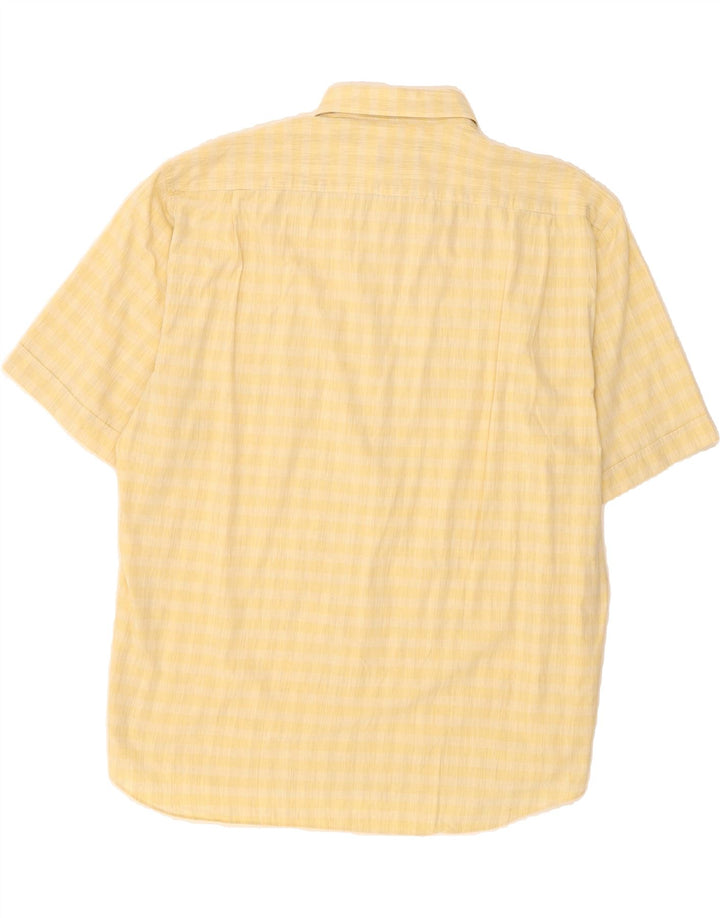 DANIEL HECHTER Mens Short Sleeve Shirt 2XL Yellow Striped Cotton Vintage Daniel Hechter and Second-Hand Daniel Hechter from Messina Hembry 