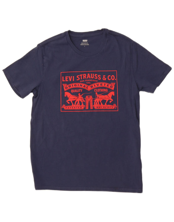 T-shirt grafica da uomo Levi's Top in cotone blu navy medio