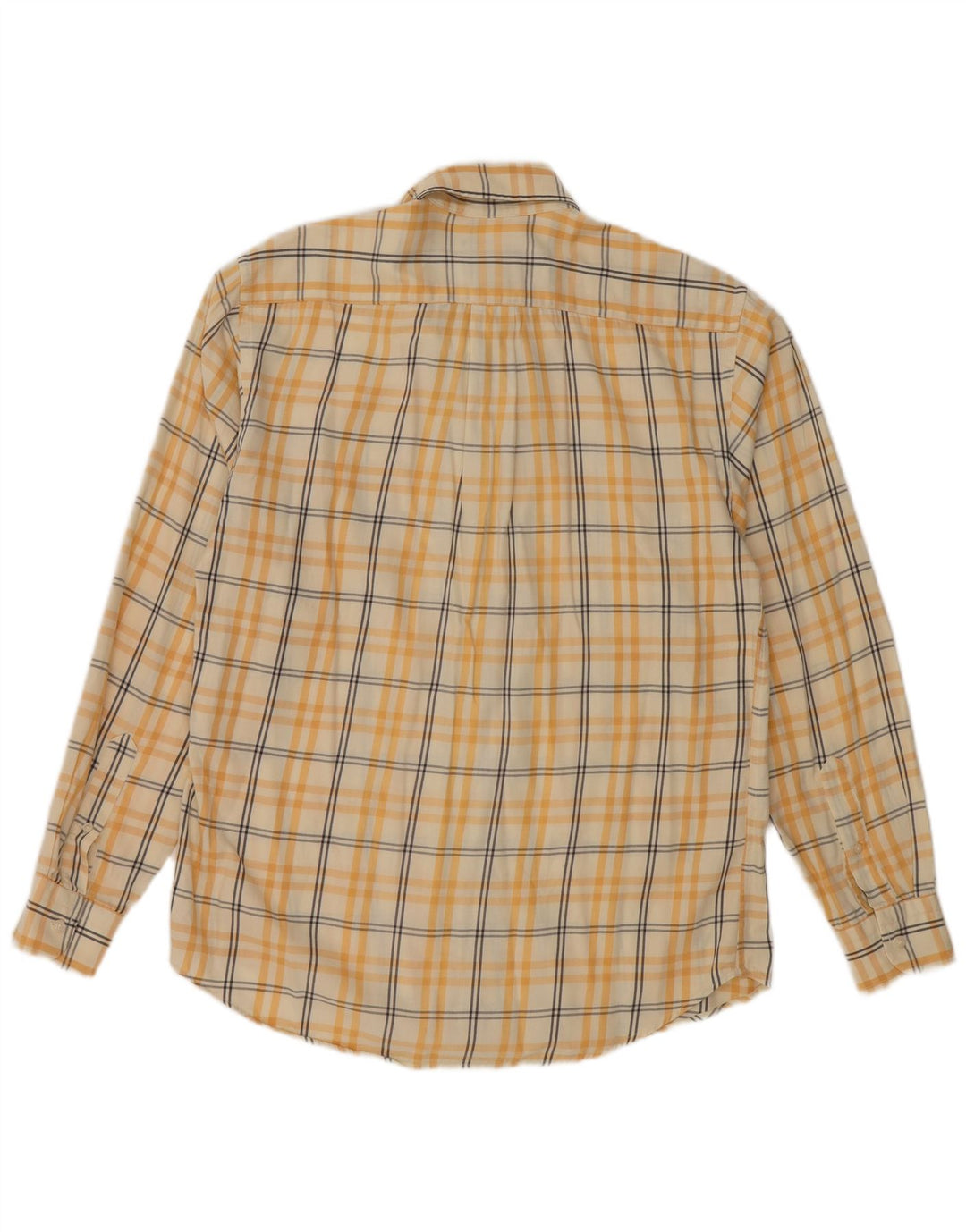 Camicia da uomo VINTAGE in cotone a quadri giallo medio