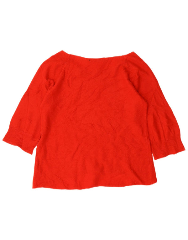 Ralph Lauren Maglione da donna con scollo a barca con maniche a 3/4 UK 10 Piccolo Rosso