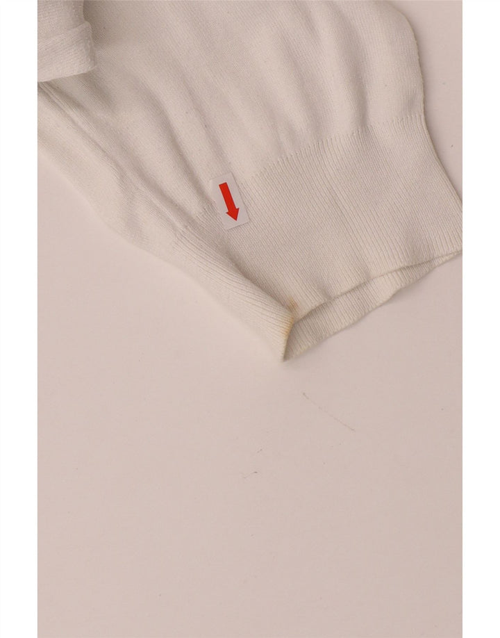 POLO RALPH LAUREN Maglione da uomo con scollo a V XL in cotone bianco