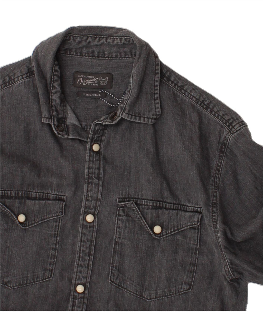 JACK & JONES Mens Denim Shirt XS Black Cotton Vintage Jack & Jones and Second-Hand Jack & Jones from Messina Hembry 