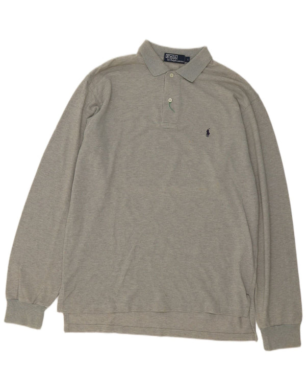 Polo Ralph Lauren Camicia da uomo a maniche lunghe con vestibilità regolare, grande grigia classica