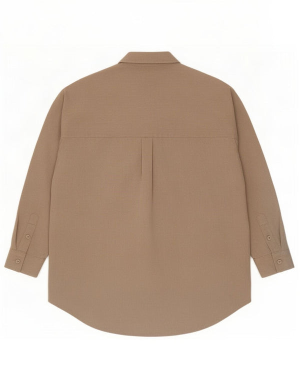 Camicia oversize da donna Zara UK 10 piccola in poliestere beige