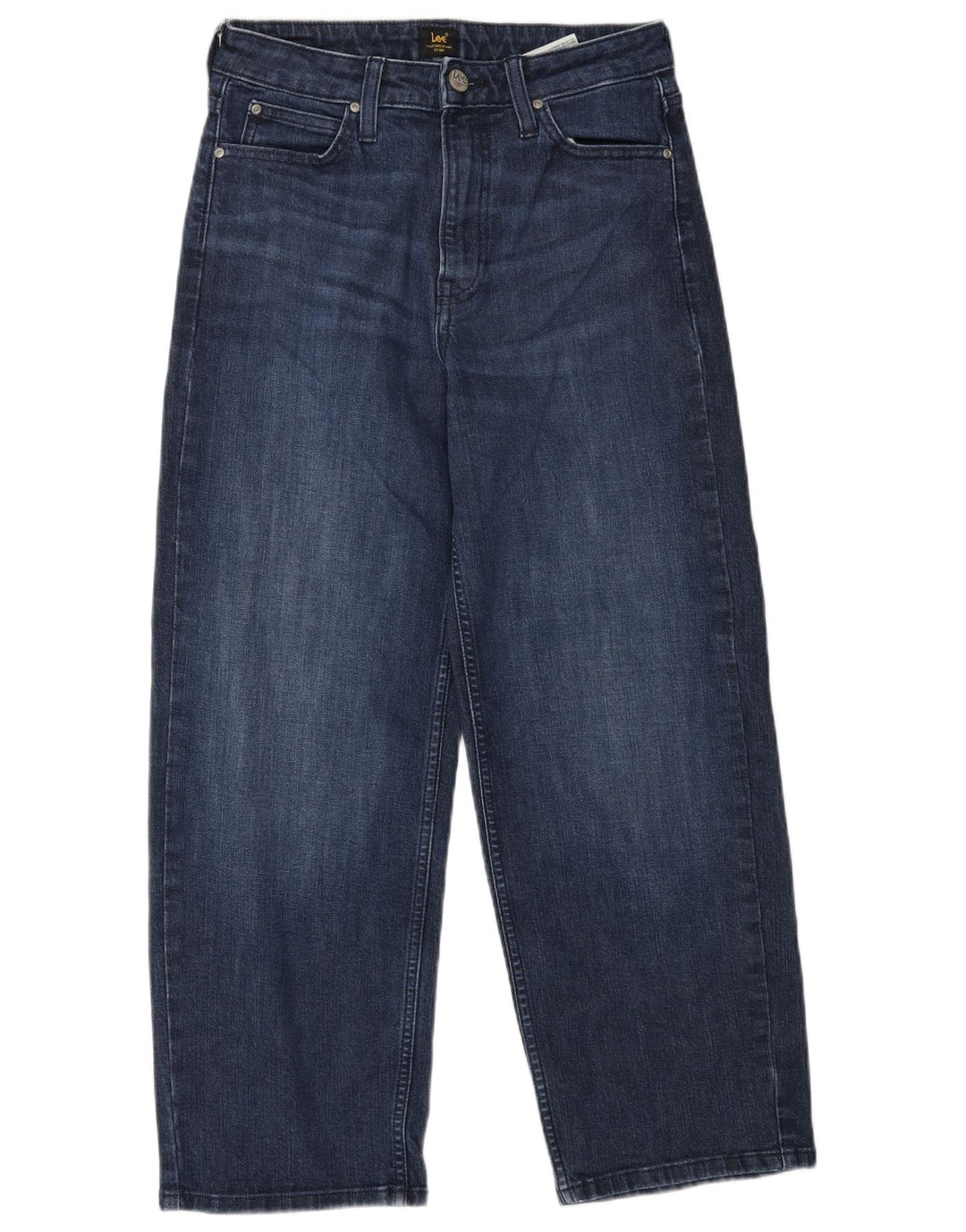 Jeans LEE da donna a vita alta con gamba larga corta W26 L25 cotone blu