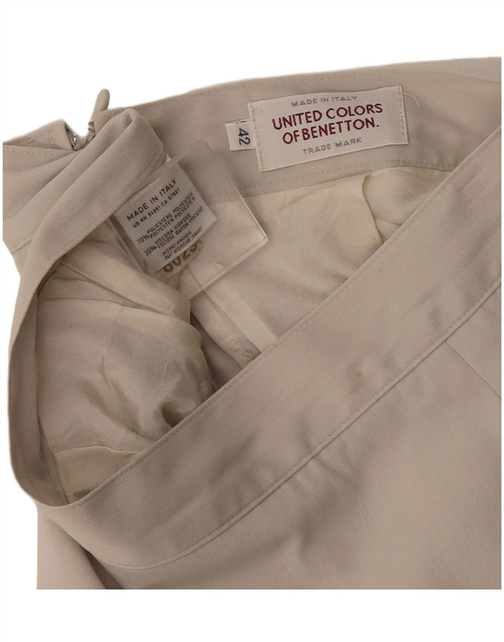 Gonna a tubino da donna Benetton IT 42 Media W28 Poliestere beige