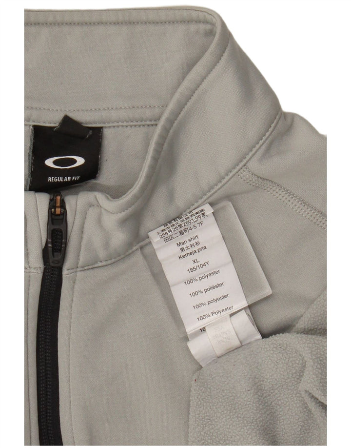Maglia da tuta pullover con zip e vestibilità regolare da uomo Oakley XL in poliestere grigio