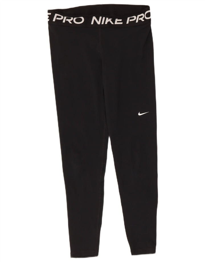 Leggings grafici Nike Dri Fit da donna, grandi, in poliestere nero