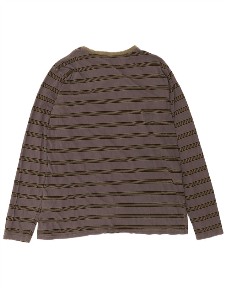 Maglia da uomo a maniche lunghe Volcom 2XL in cotone a righe grigie