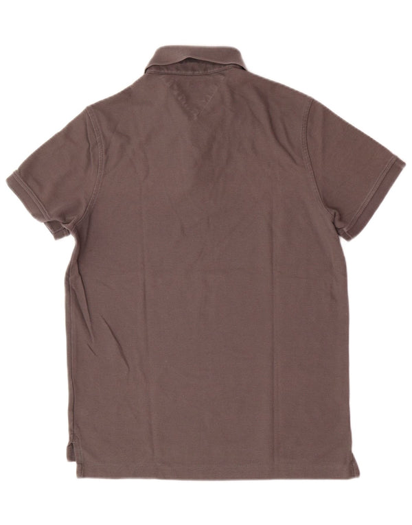 Polo slim fit da uomo Tommy Hilfiger in cotone marrone medio