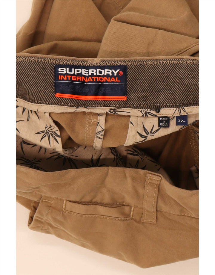 Pantaloncini chino da uomo Superdry W32 cotone beige medio