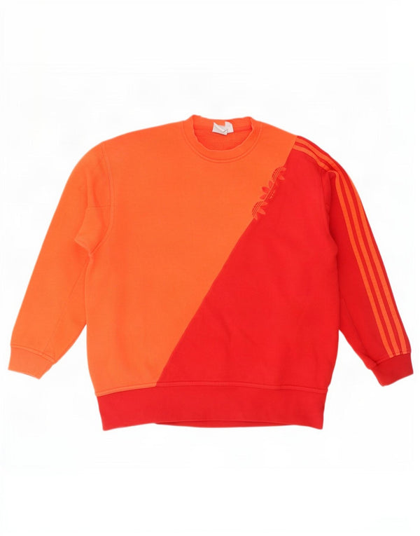 Felpa grafica da donna Adidas Jumper UK 8 Small Orange Colourblock